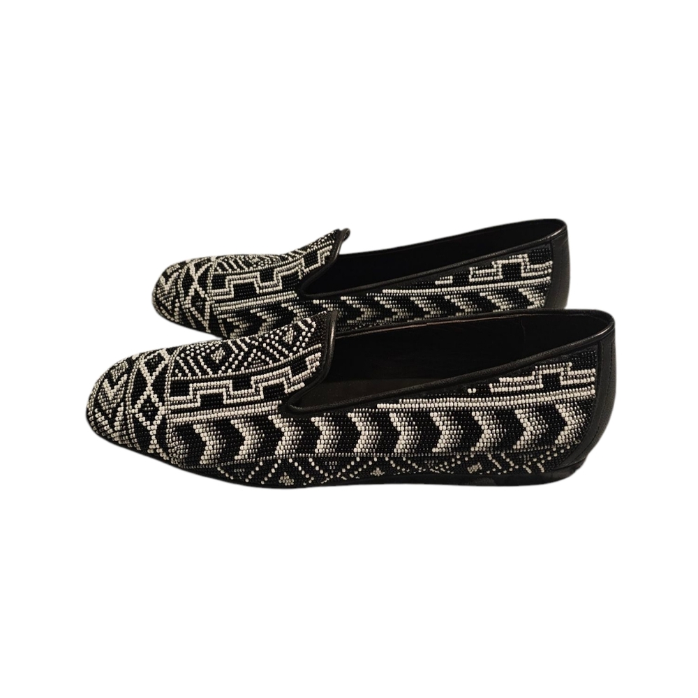 Donald J. Pliner Black and White Patterned Flats - Picture 2 of 11